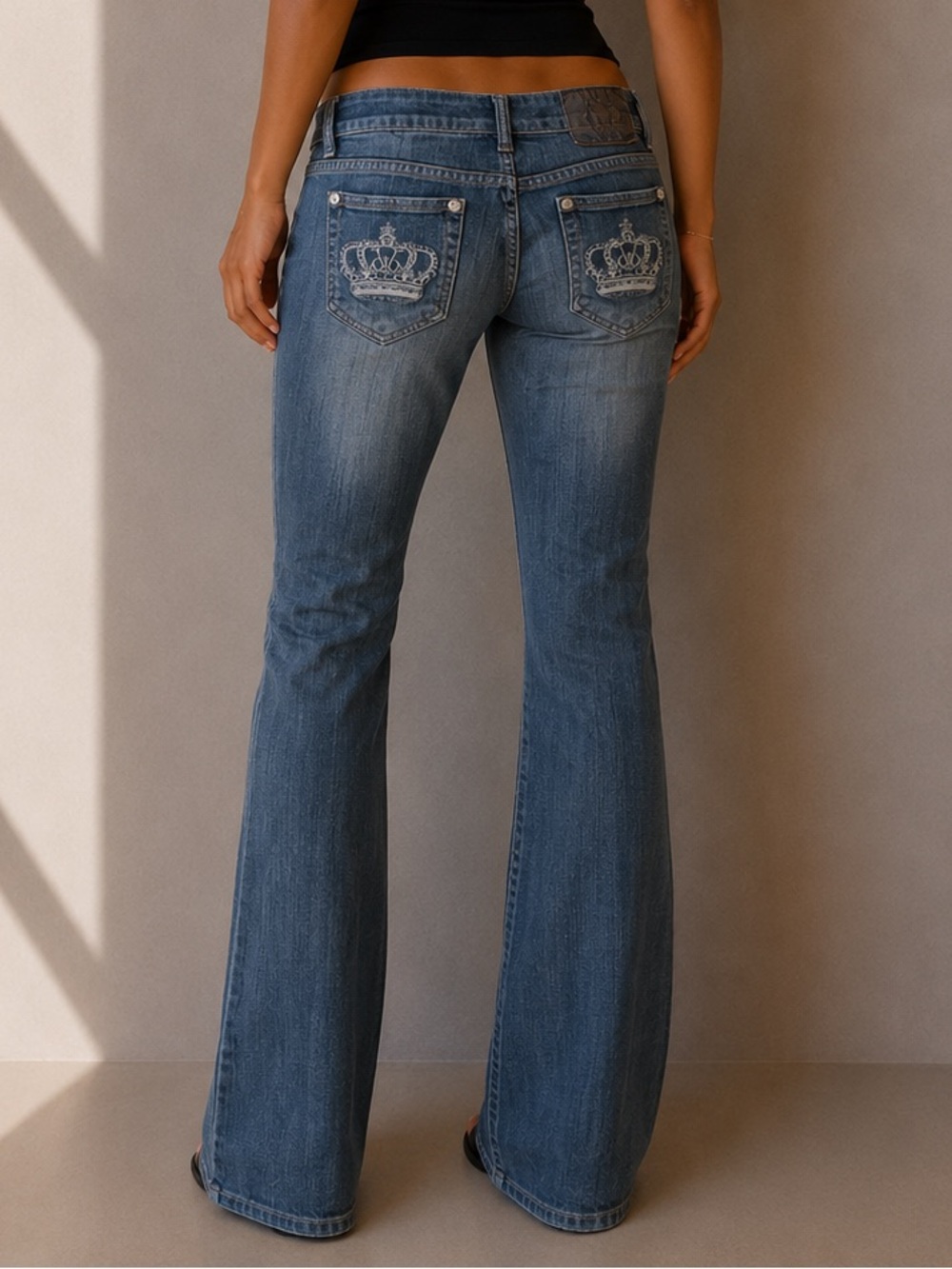 Y2K Rock & Republic Victorias Beckham Crown Pocket Low Rise Bootcut Jeans